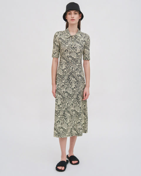 POLO T-SHIRT DRESS - FLORAL SQUIGGLE – Rosetta Getty