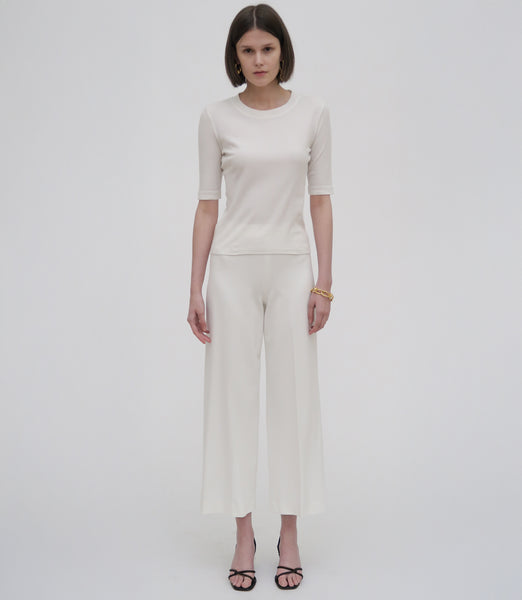 Pull On Cropped Straight Pant – Rosetta Getty
