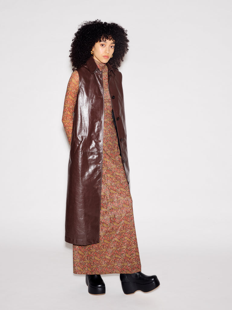 DOUBLE LAYER TRENCH COAT - CALFSKIN