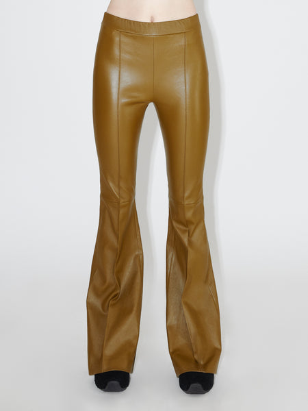 Rosetta getty ラムスキンパンツ Pull On Pintuck Leather Flares – Rosetta Getty
