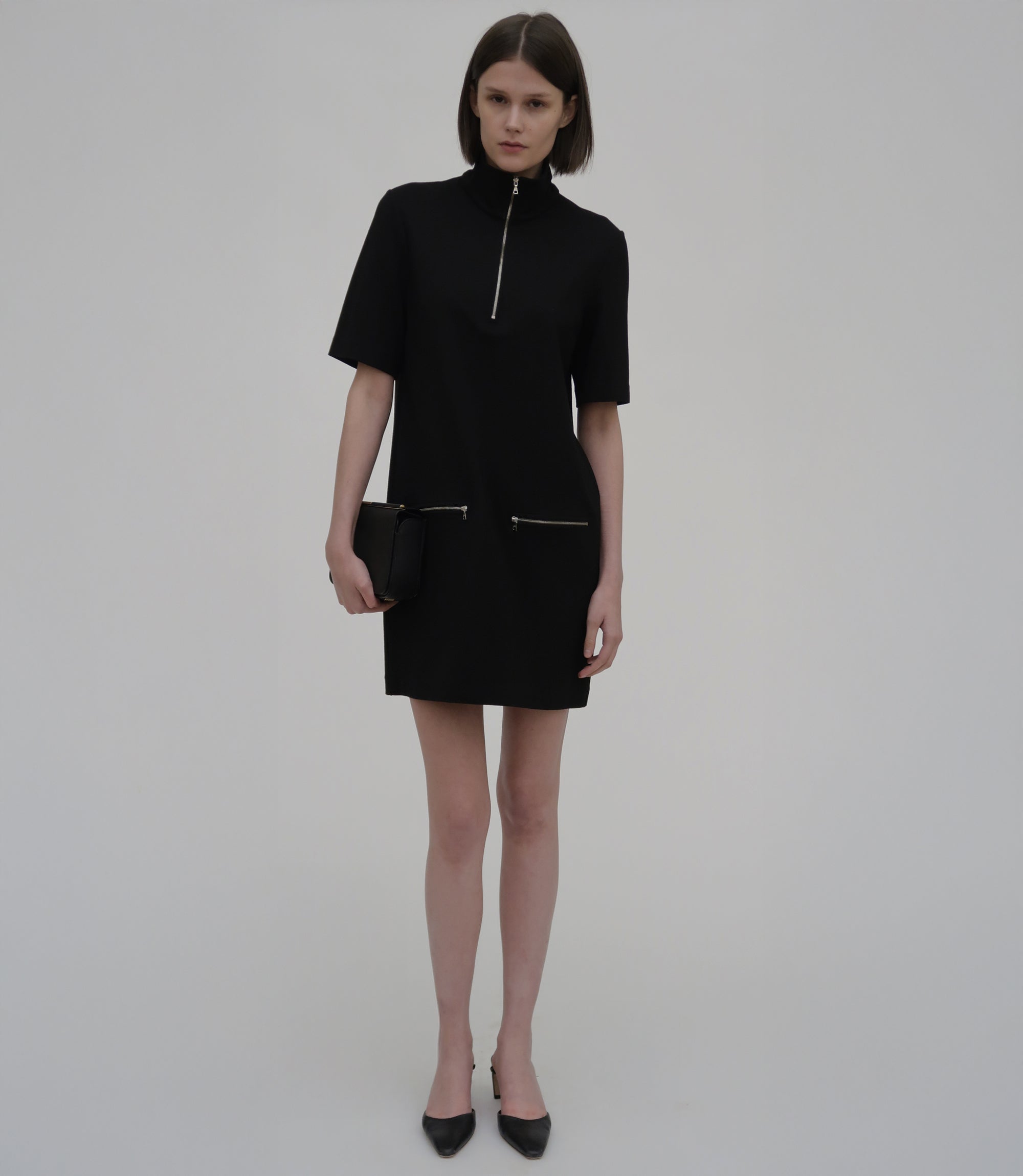 Rosetta Getty | ZIP-UP Shift Dress | S | Black Rosetta Getty | ZIP-UP Shift Dress | S | Black