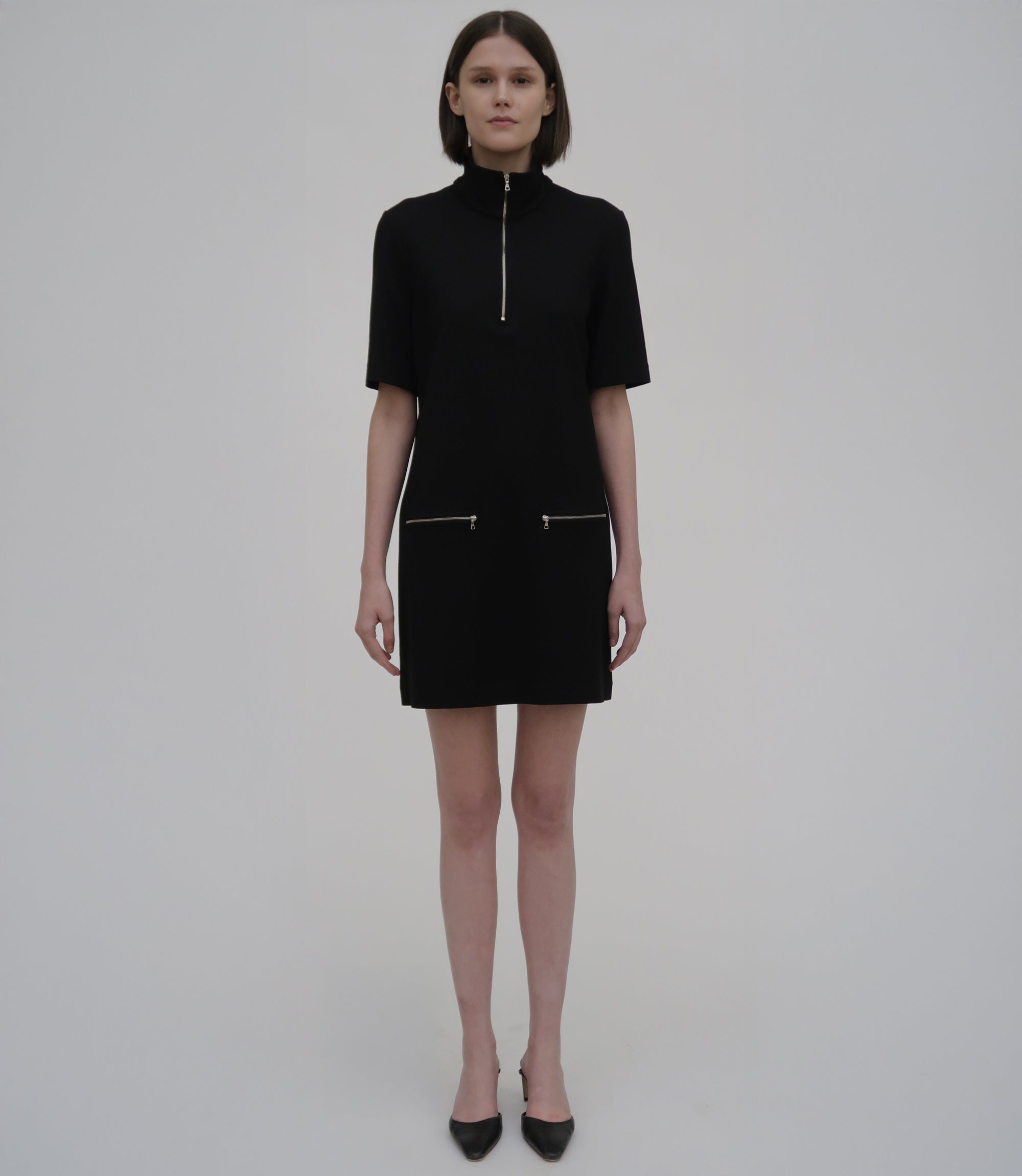 Rosetta Getty | ZIP-UP Shift Dress | S | Black Rosetta Getty | ZIP-UP Shift Dress | S | Black