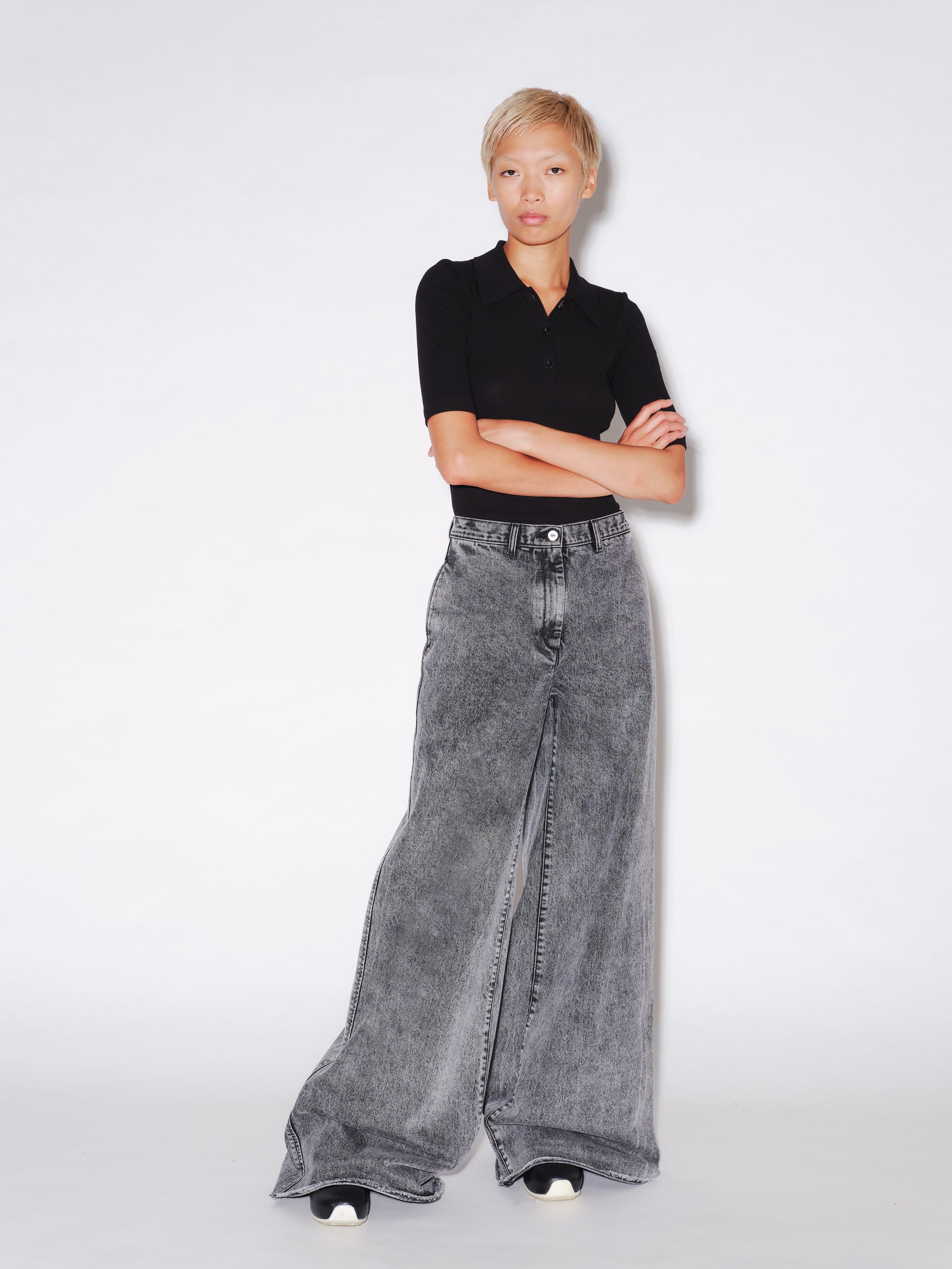 WIDE FLARE PANT - BLACK DENIM – Rosetta Getty WIDE FLARE PANT - BLACK DENIM – Rosetta Getty