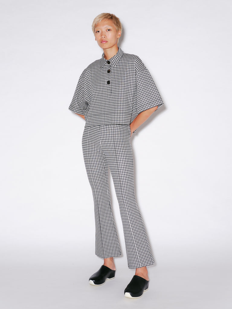 PULL-ON CROPPED FLARE - GINGHAM