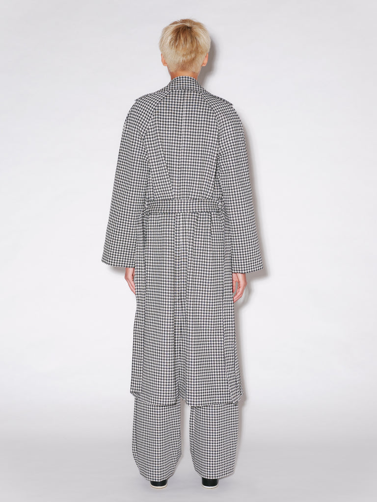 DOUBLE BREASTED TRENCH COAT - GINGHAM