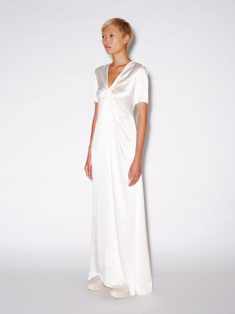 TWIST FRONT SHORT SLEEVE GOWN