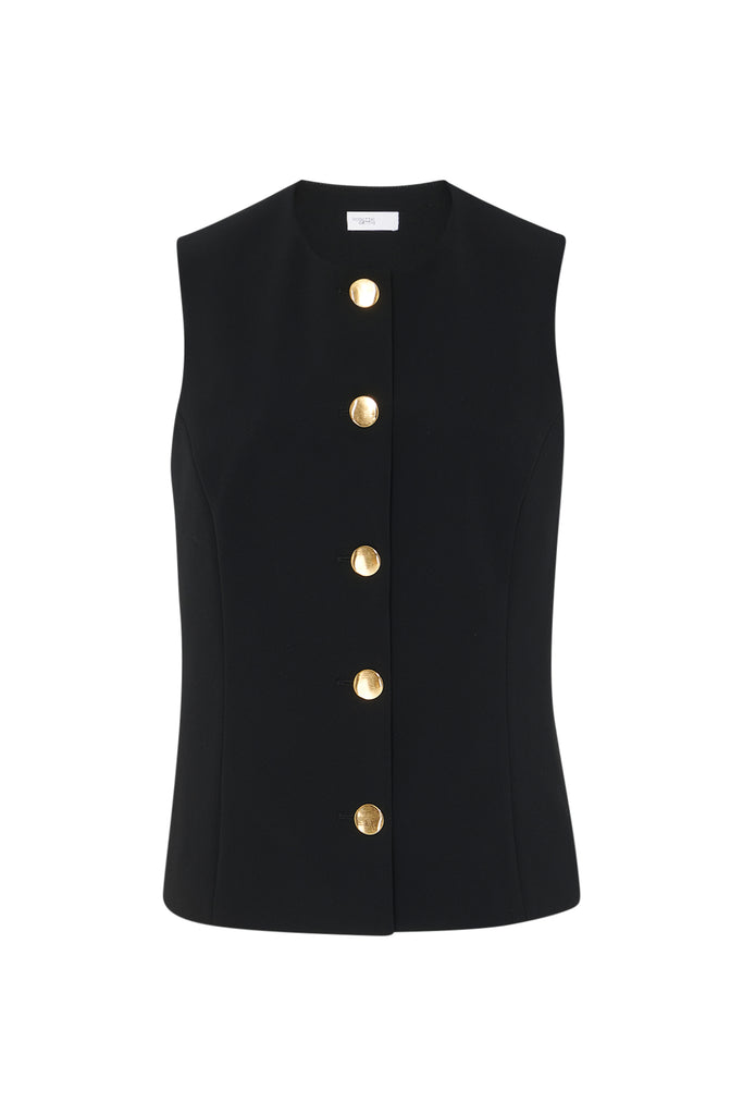 SLEEVELESS BUTTON FRONT TOP  - TECHNICAL CADY