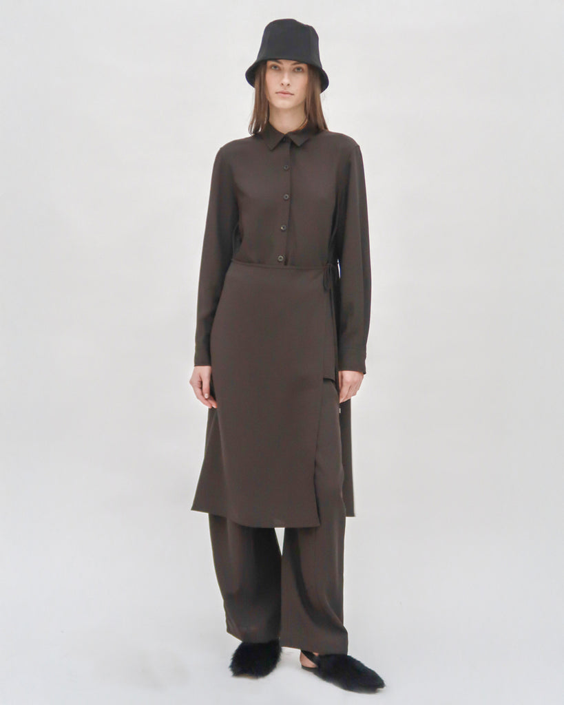 ASYMMETRIC APRON SHIRT - VISCOSE TWILL