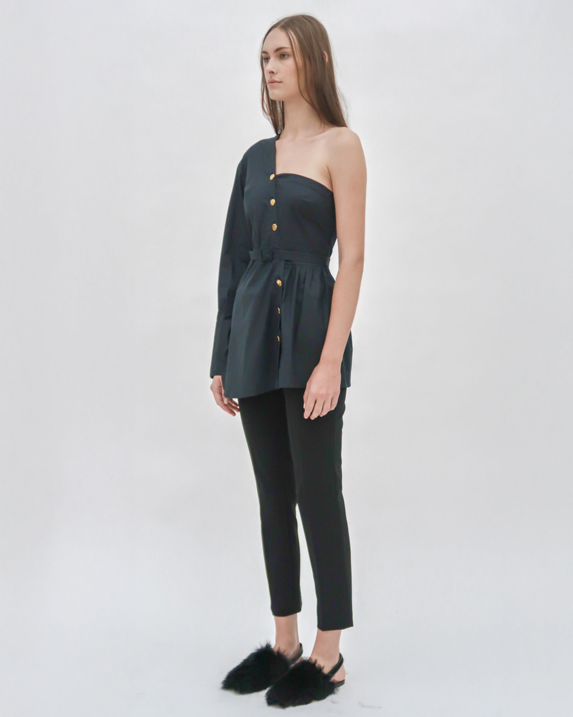one shoulder dress shirt One Shoulder Ruched Detail T-Shirt Dress In Black | EGO US