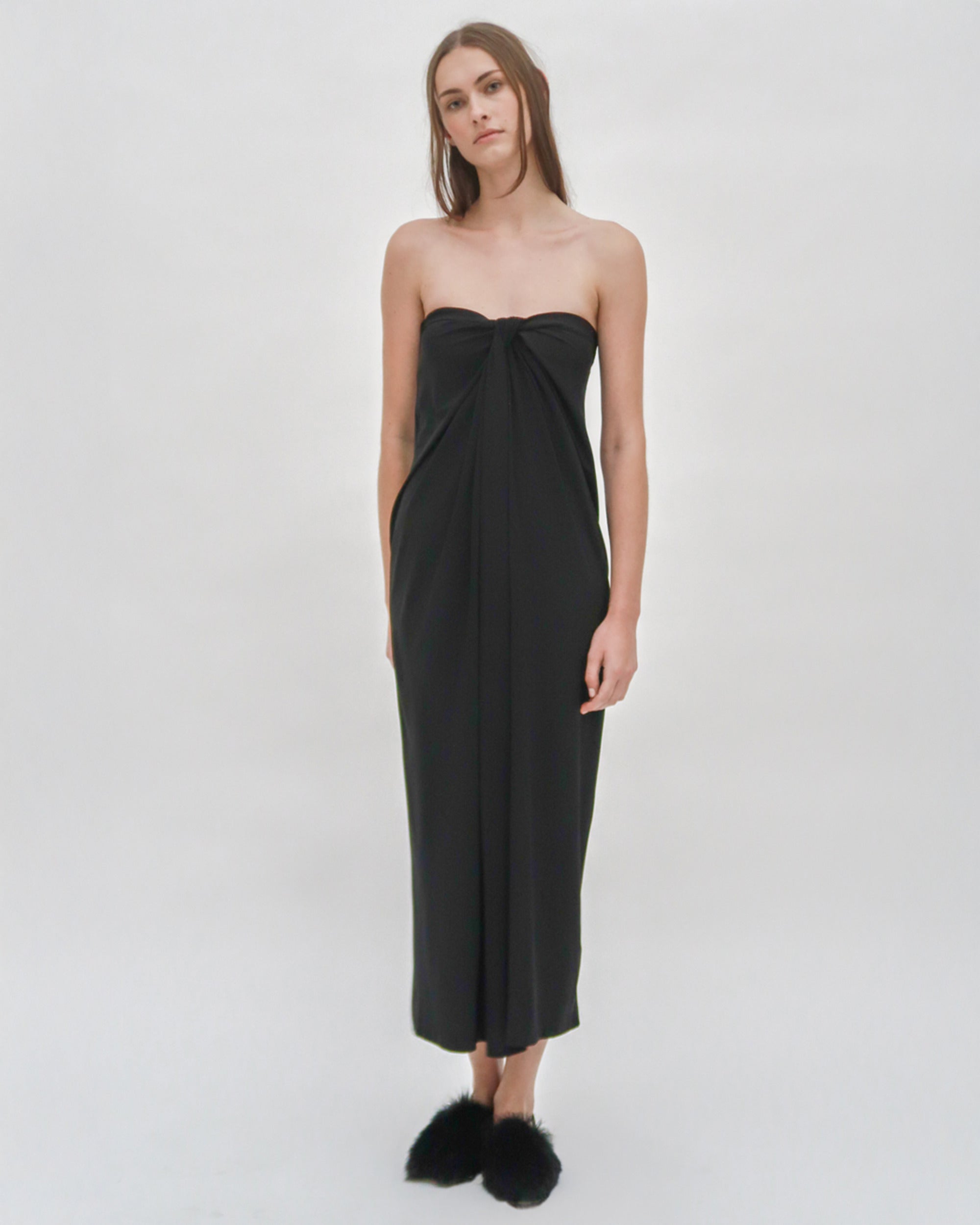 Ribbon-Detailed Off Shoulder Cocktail Dress