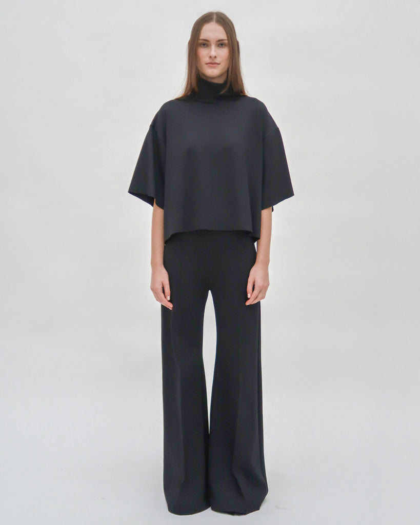 PINTUCK WIDE FLARE PANT