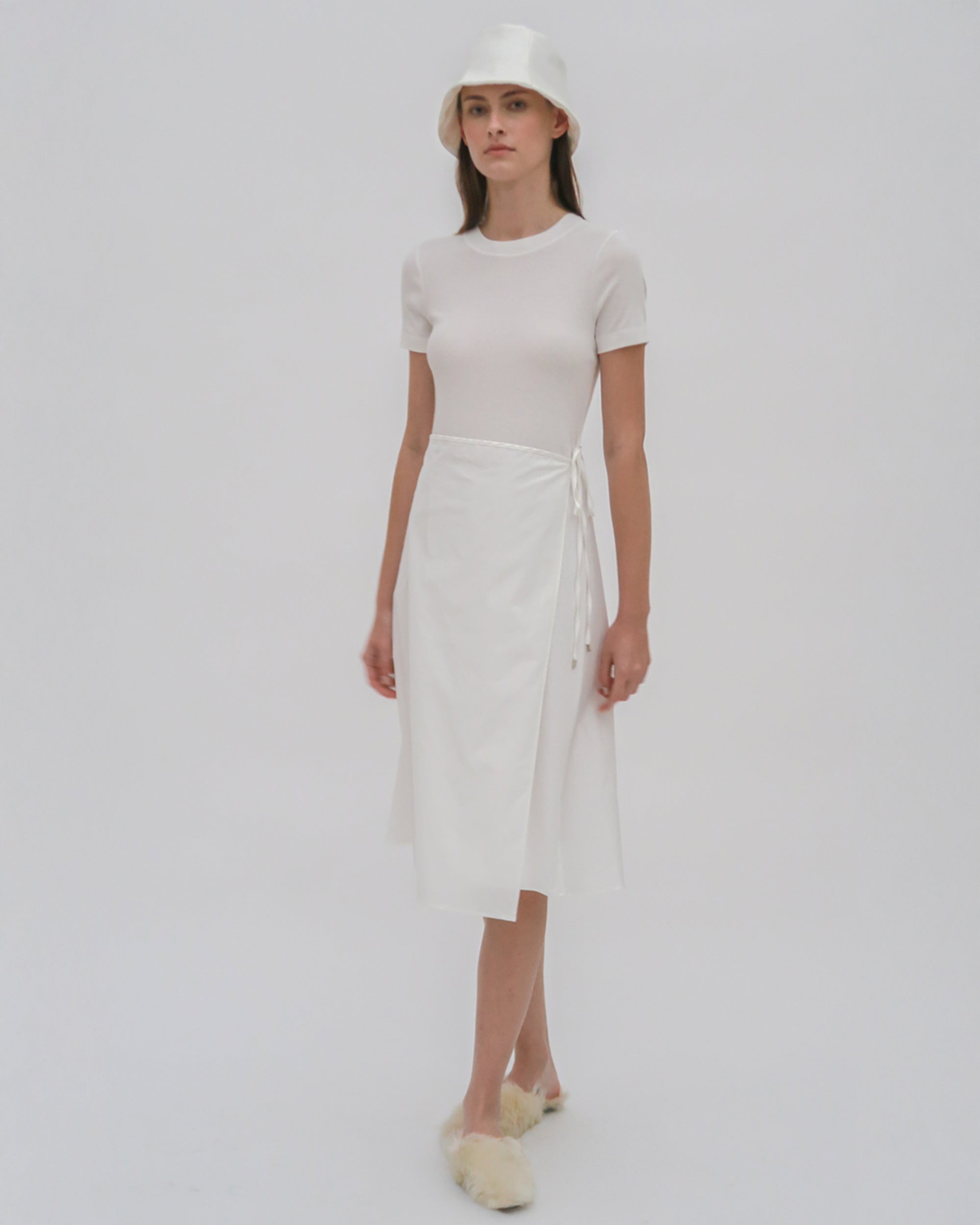 Rosetta Getty | Short Sleeve Apron Combo T-Shirt Dress | Xs | White Rosetta Getty | Short Sleeve Apron Combo T-Shirt Dress | Xs | White