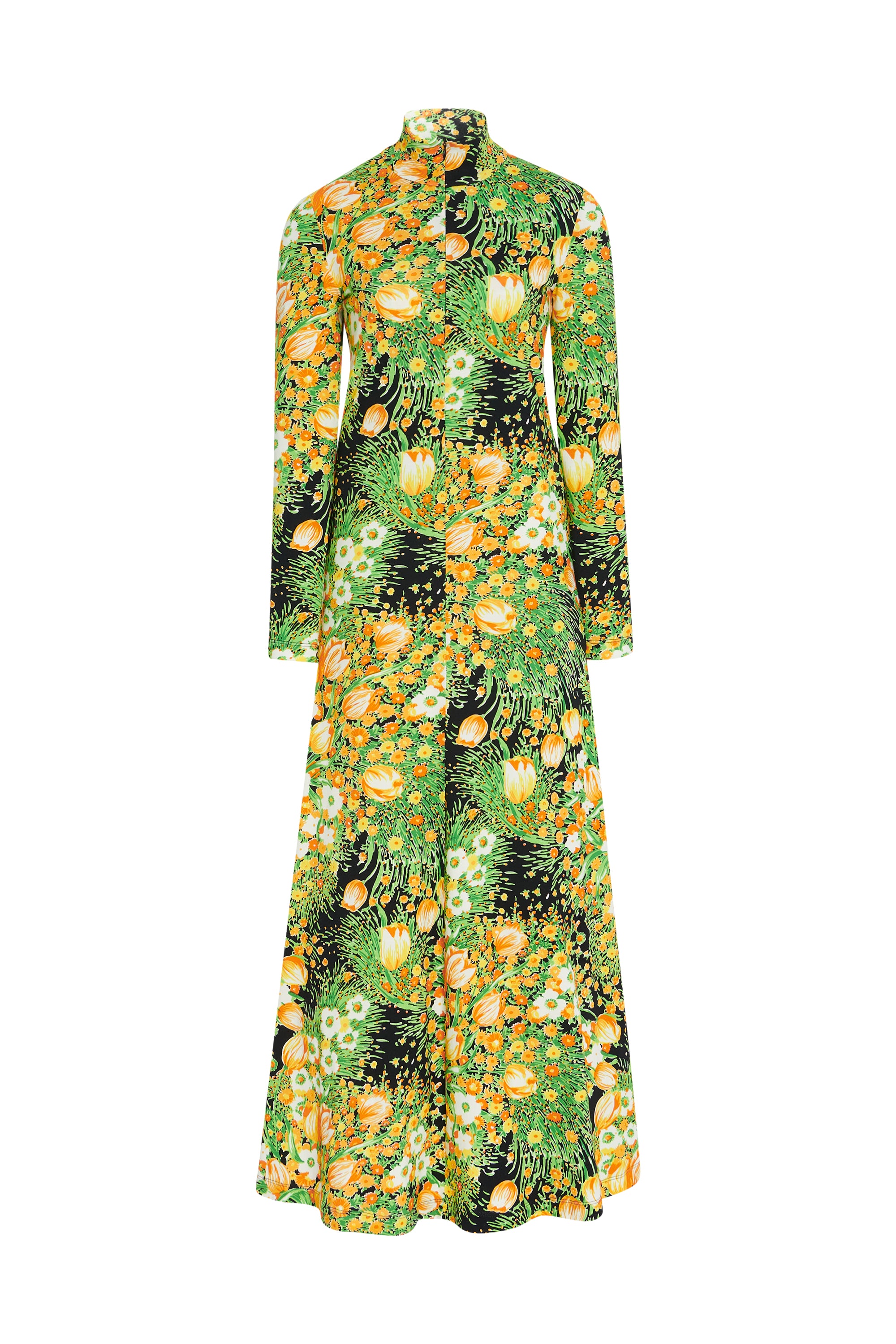 Rosetta Getty | Zip UP Turtleneck Dress - Garden Florals | L | Multicolor Rosetta Getty | Zip UP Turtleneck Dress - Garden Florals | L | Multicolor