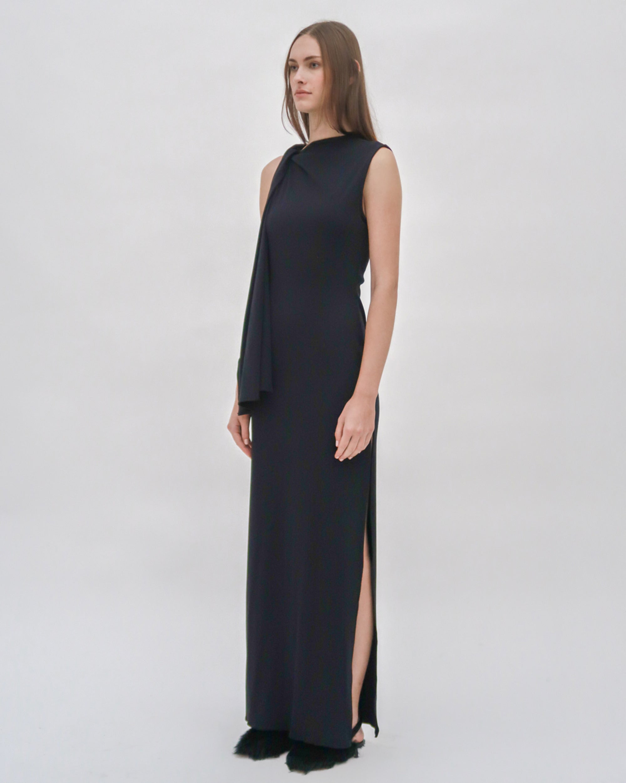 Rosetta Getty | Twist Cape Maxi Dress | M | Black Rosetta Getty | Twist Cape Maxi Dress | M | Black