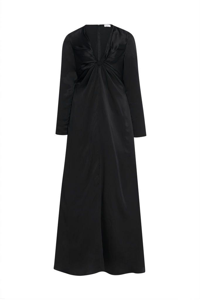 TWIST FRONT LONG SLEEVE GOWN