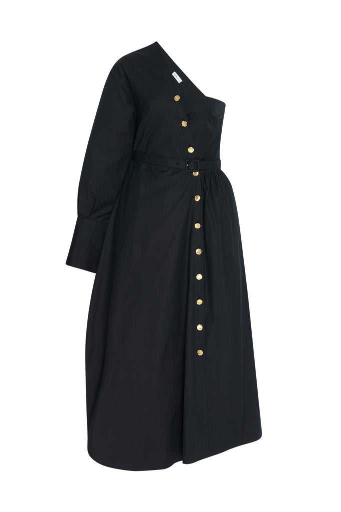ASYMMETRIC ONE SHOULDER SHIRTDRESS