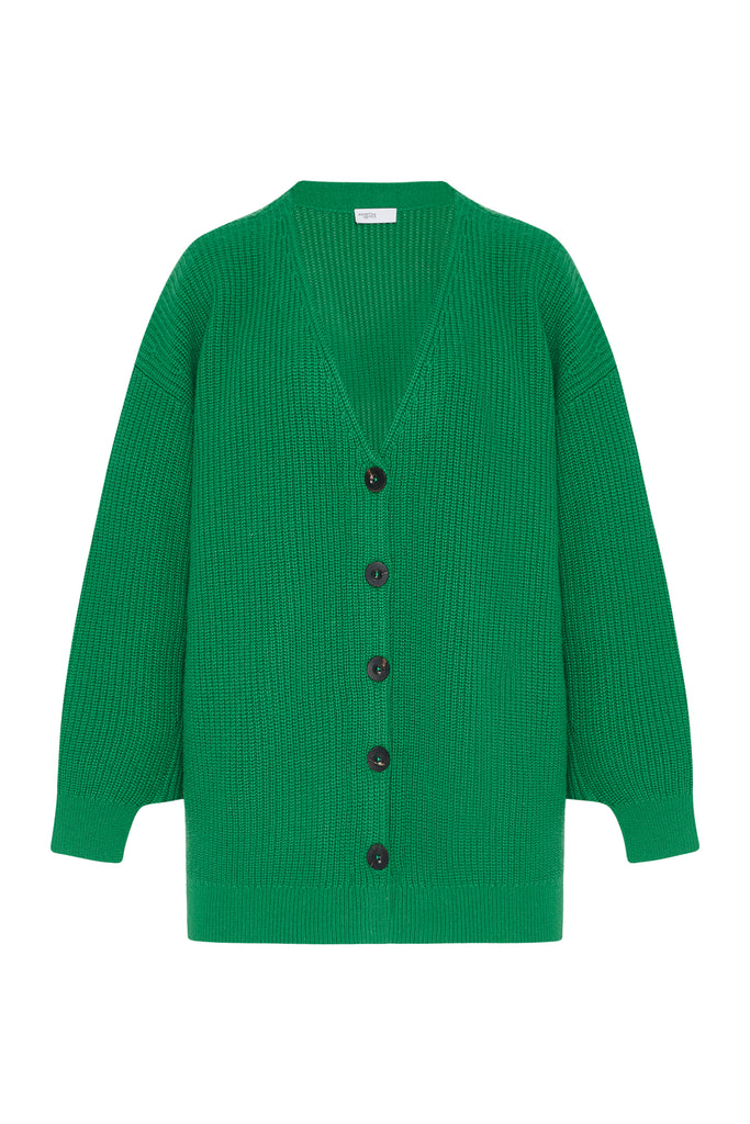 RIBBED PANELED CARDIGAN