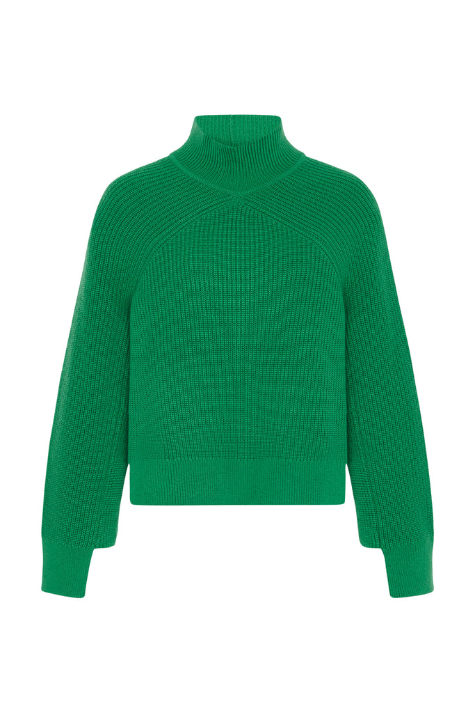 RIBBED PANELED TURTLENECK