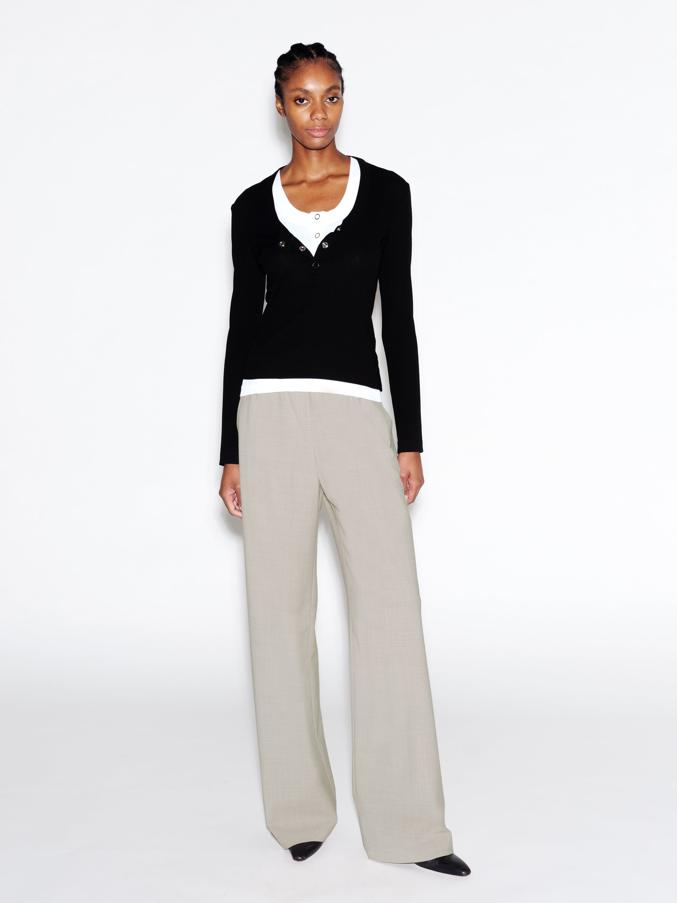 パンツ sahara Wavy Mosaic Stretch Pants 12242M3914-RELAXED-PULL-ON-