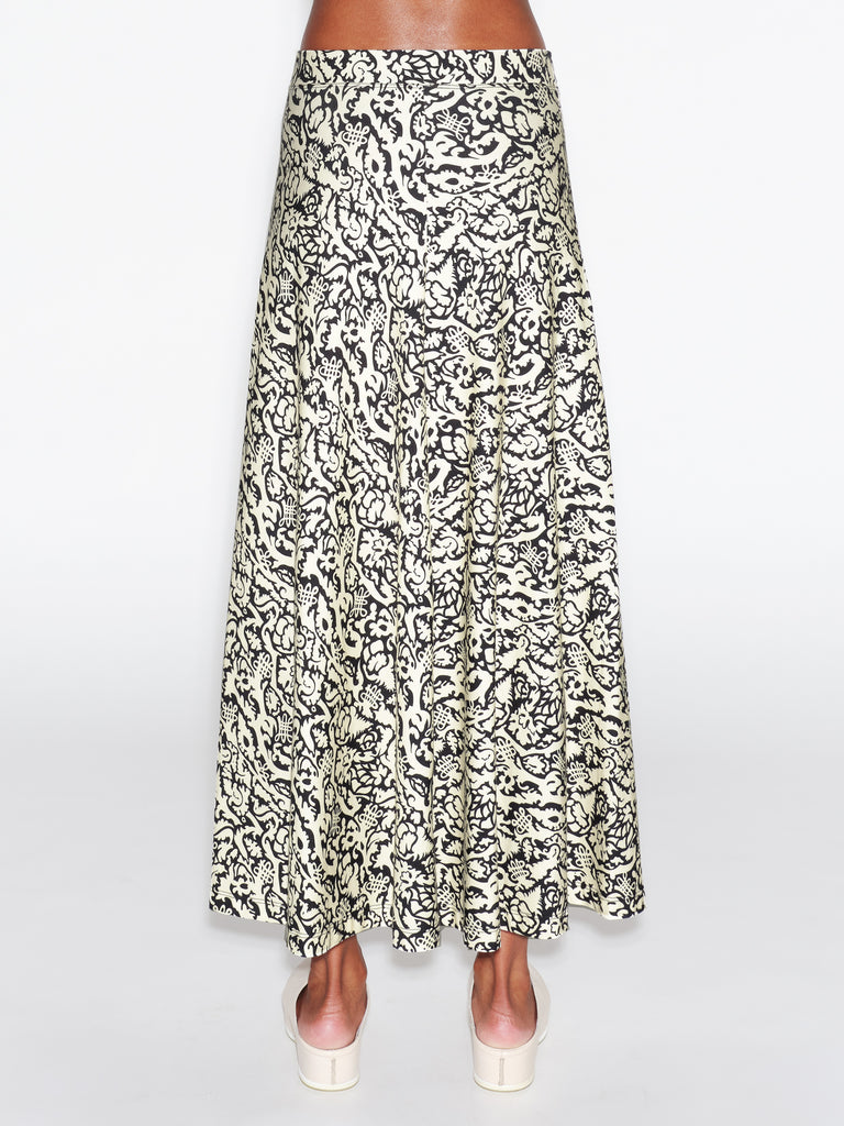 FLARED MAXI SKIRT - ABSTRACT NATURE