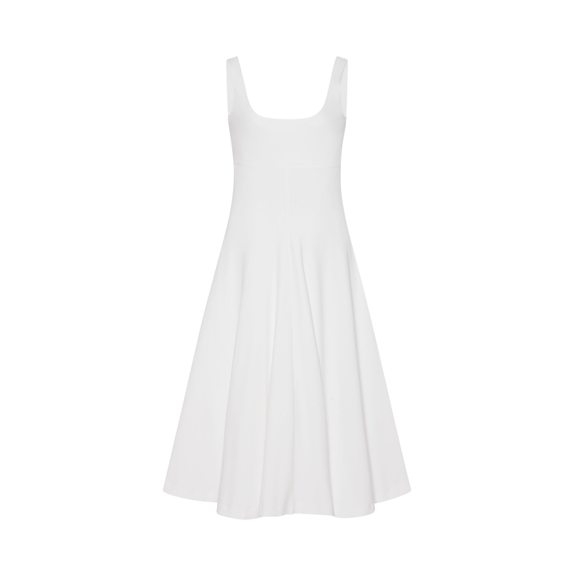 SCOOP NECK FLARED DRESS XL / White SCOOP NECK FLARED DRESS XL / White