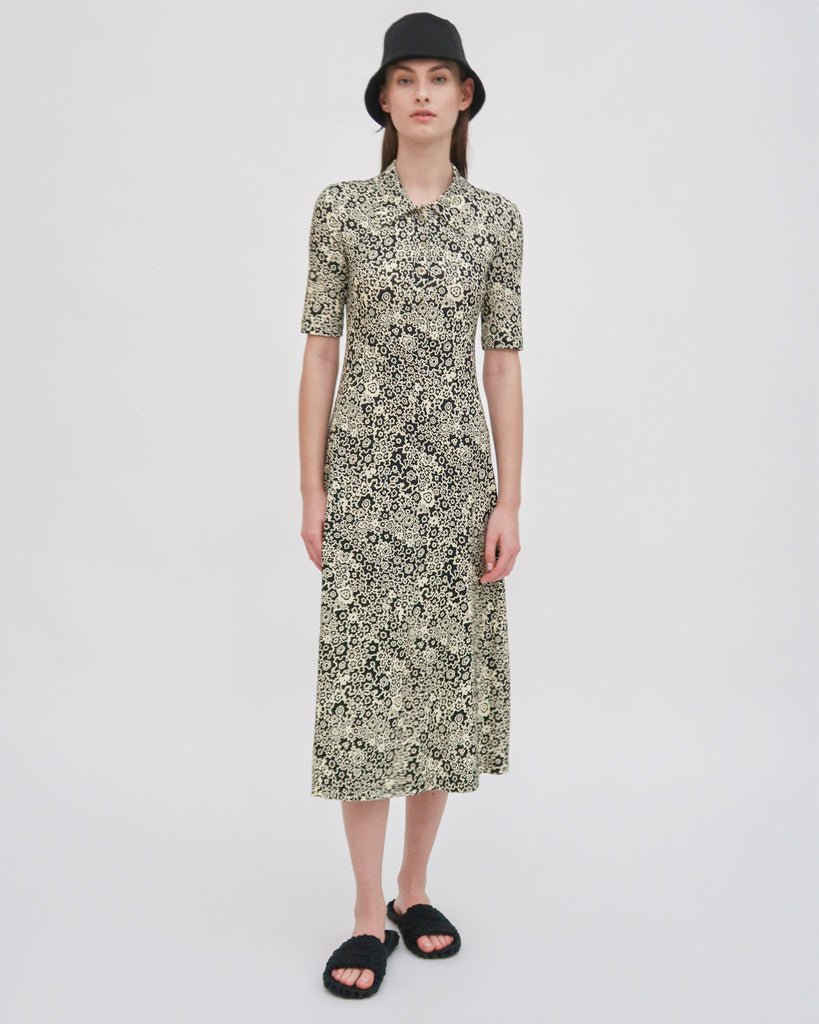 POLO T-SHIRT DRESS - FLORAL SQUIGGLE