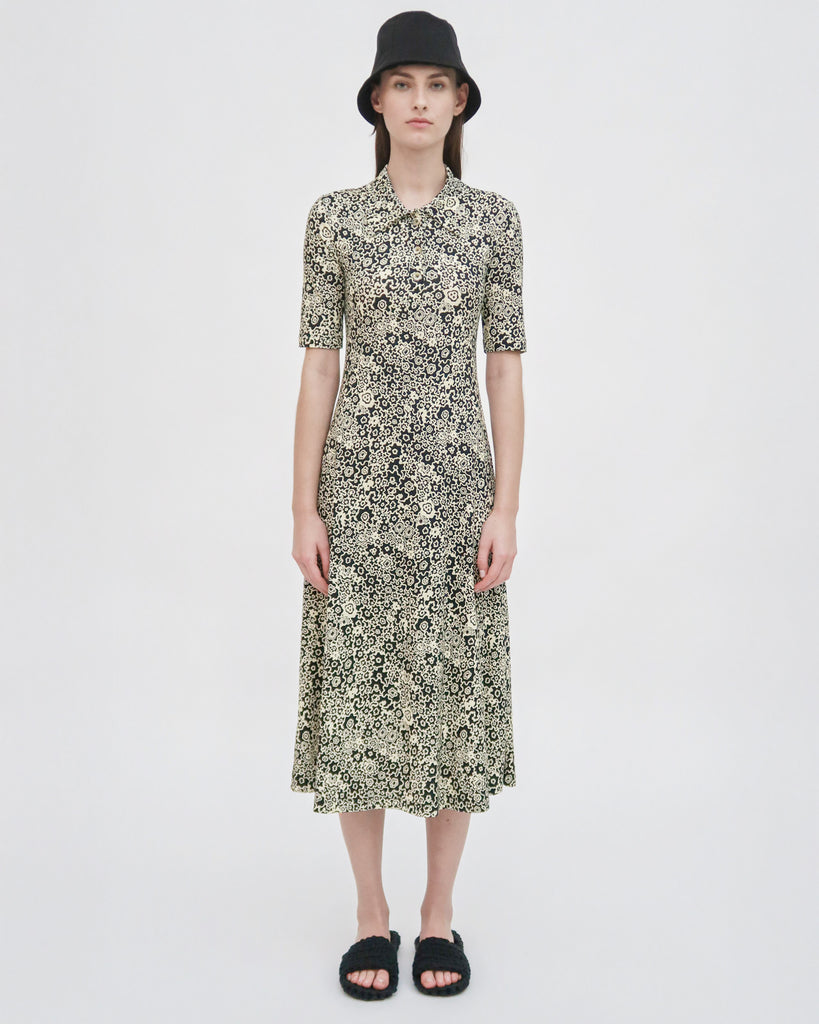 POLO T-SHIRT DRESS - FLORAL SQUIGGLE