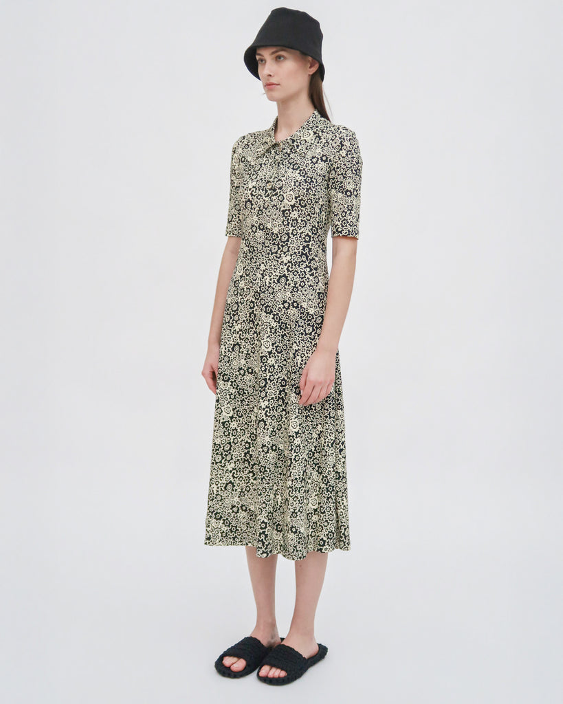 POLO T-SHIRT DRESS - FLORAL SQUIGGLE