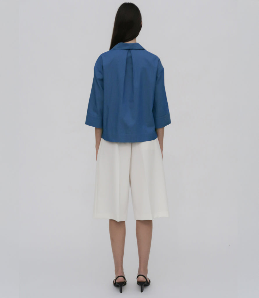 SLIT FRONT SHIRT - FLUID CHAMBRAY