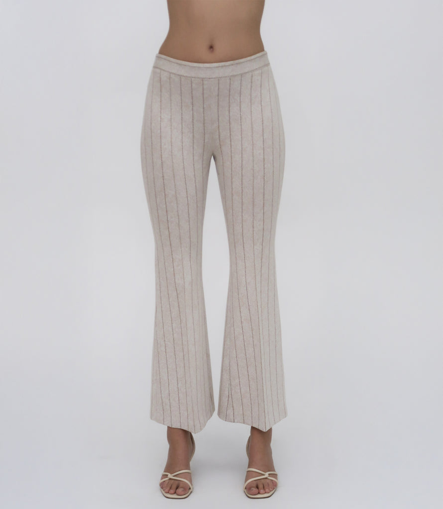 PULL-ON CROPPED FLARE - PINSTRIPE