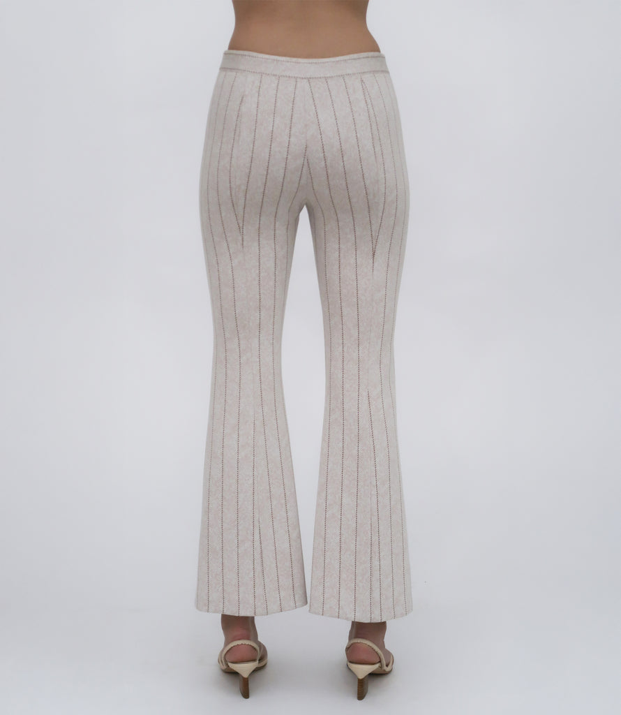 PULL-ON CROPPED FLARE - PINSTRIPE