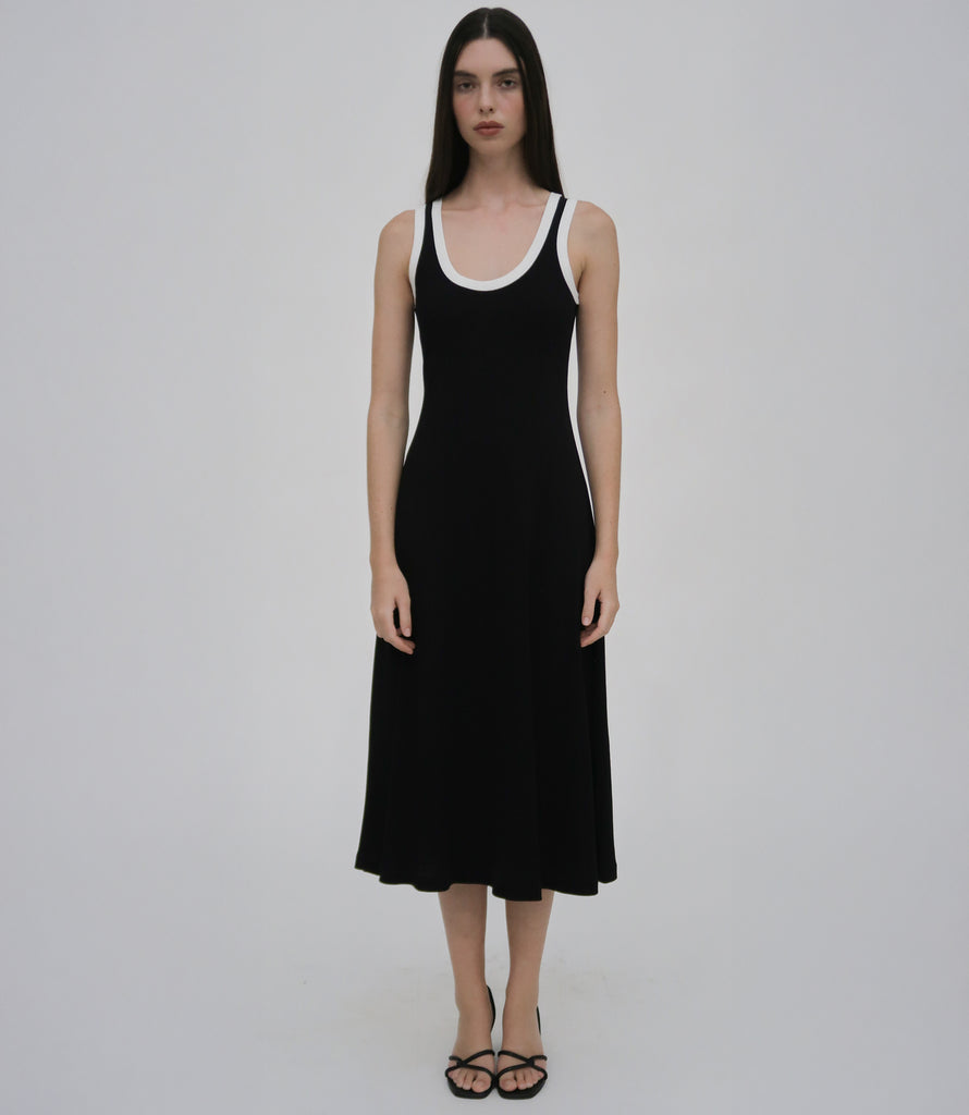 CONTRAST RIB TANK DRESS – Rosetta Getty