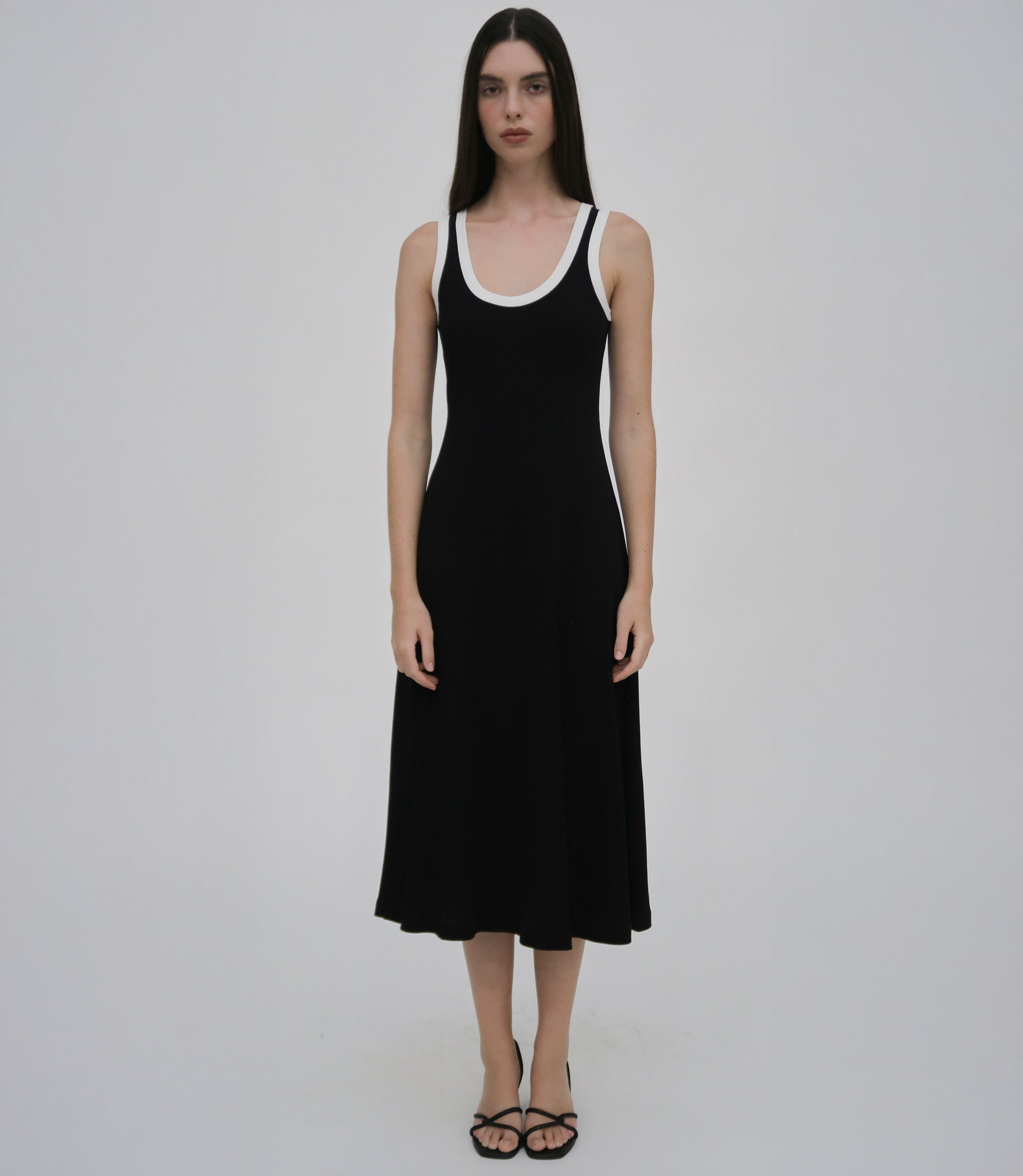 Contrast Rib Tank Dress XL / Black Contrast Rib Tank Dress XL / Black