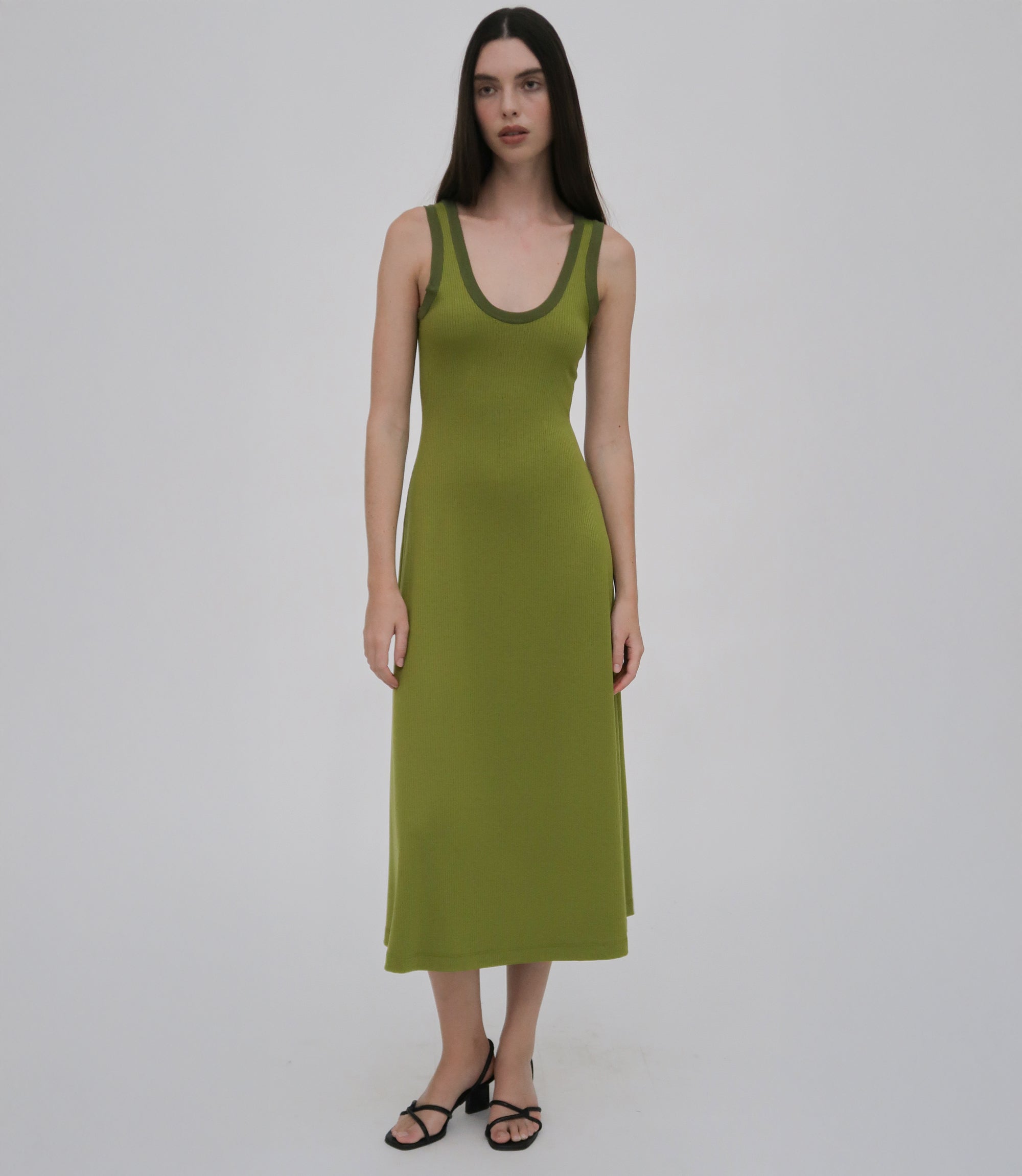 Contrast RIB TANK Dress S / LEAF Contrast RIB TANK Dress S / LEAF
