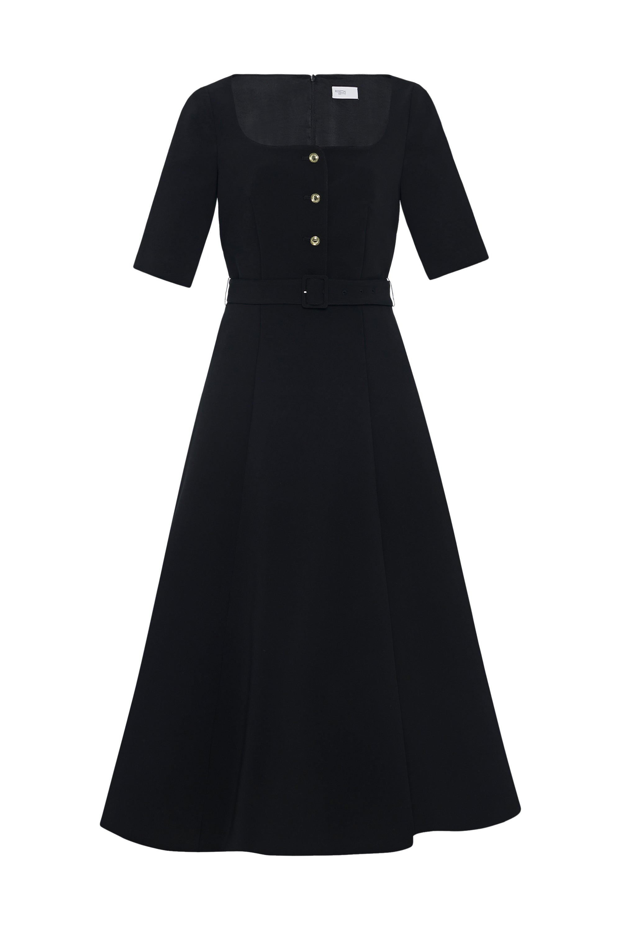 Rosetta Getty Fitted Button-front Dress - Black Rosetta Getty Fitted Button-front Dress - Black