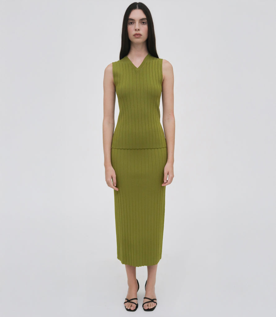 Rosetta Getty | Rib Sweater Vest | M | Green Rosetta Getty | Rib Sweater Vest | M | Green