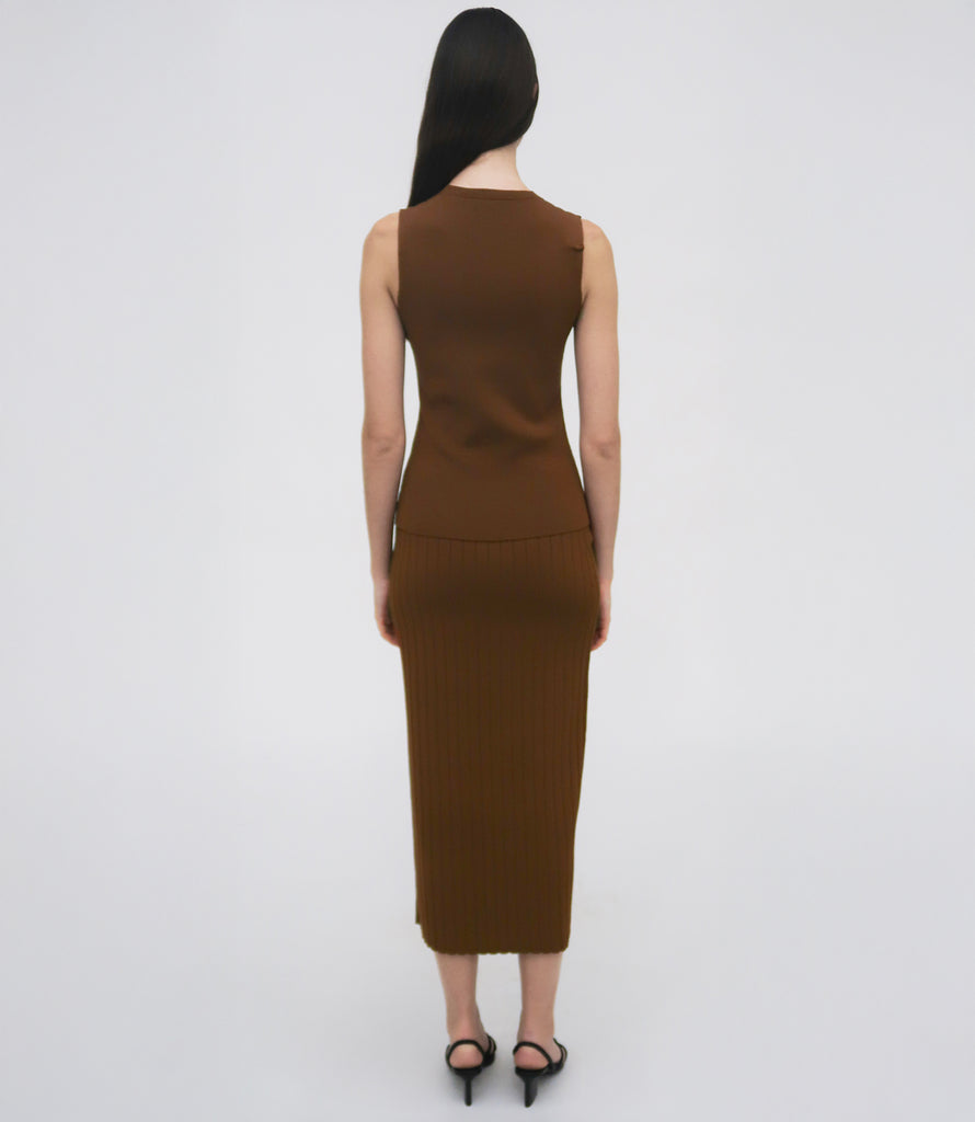 RIB MIDI SKIRT