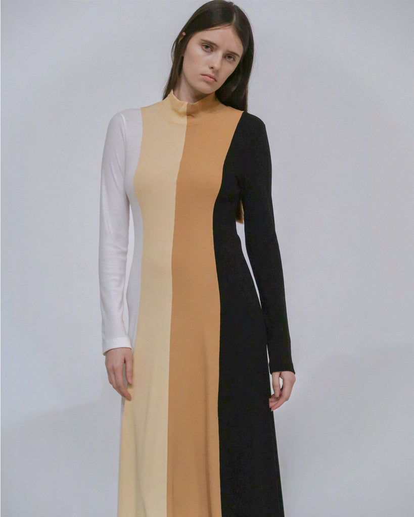 COLORBLOCK TURTLENECK DRESS