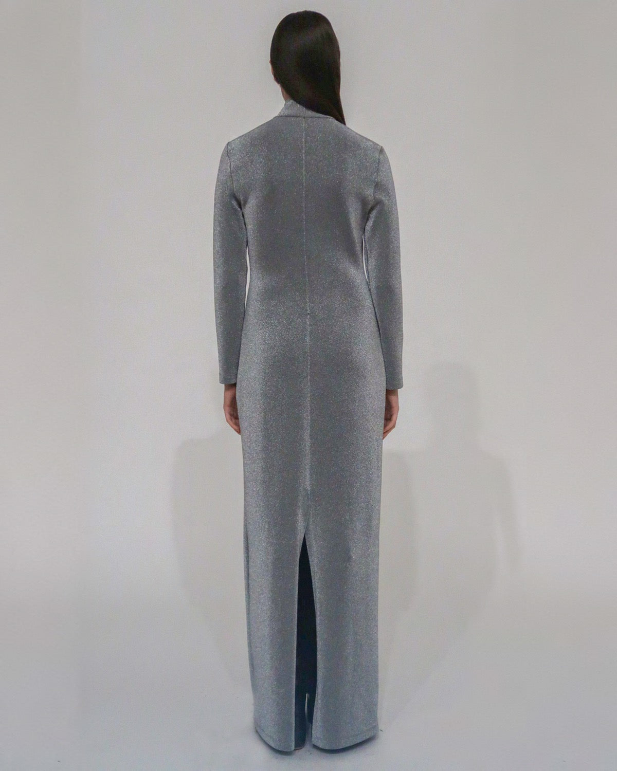 Rosetta Getty | Fitted Turtleneck Maxi Dress - Lurex | XL | Silver Rosetta Getty | Fitted Turtleneck Maxi Dress - Lurex | XL | Silver