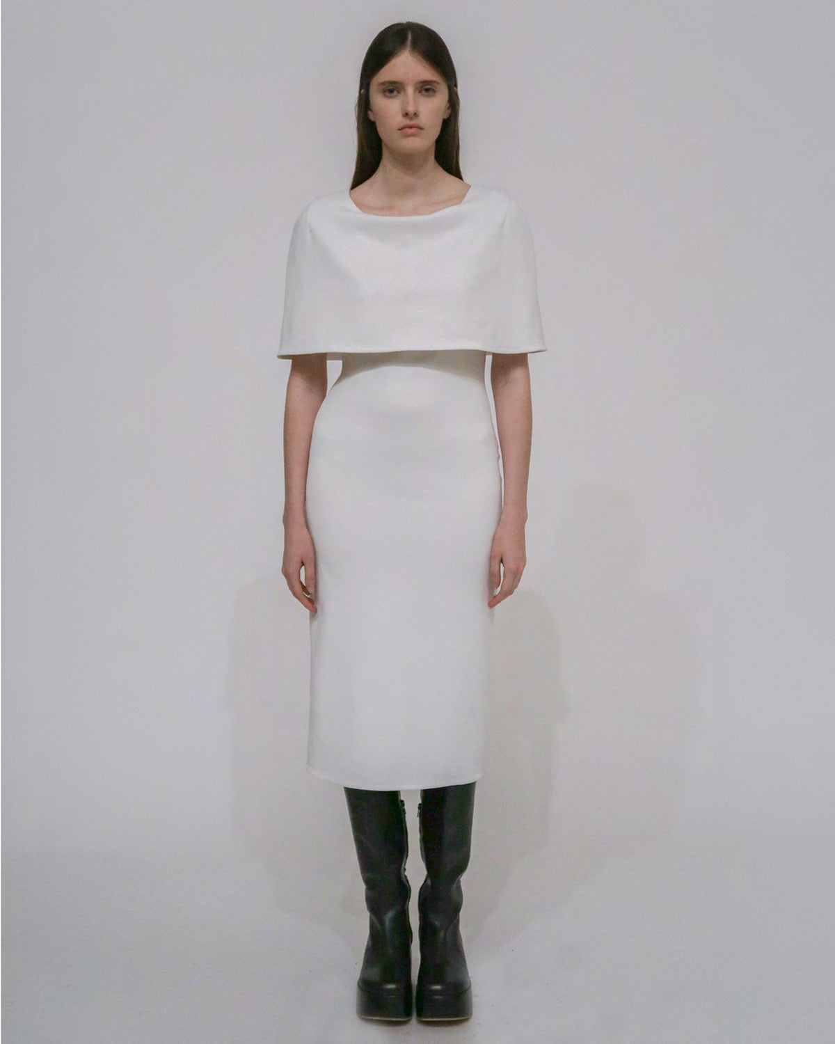 Rosetta Getty | Fitted CAPE Dress | M | White Rosetta Getty | Fitted CAPE Dress | M | White