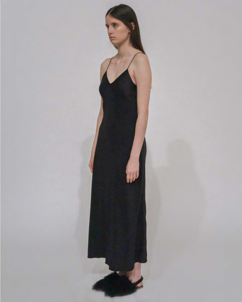 PANELED BIAS SLIP DRESS