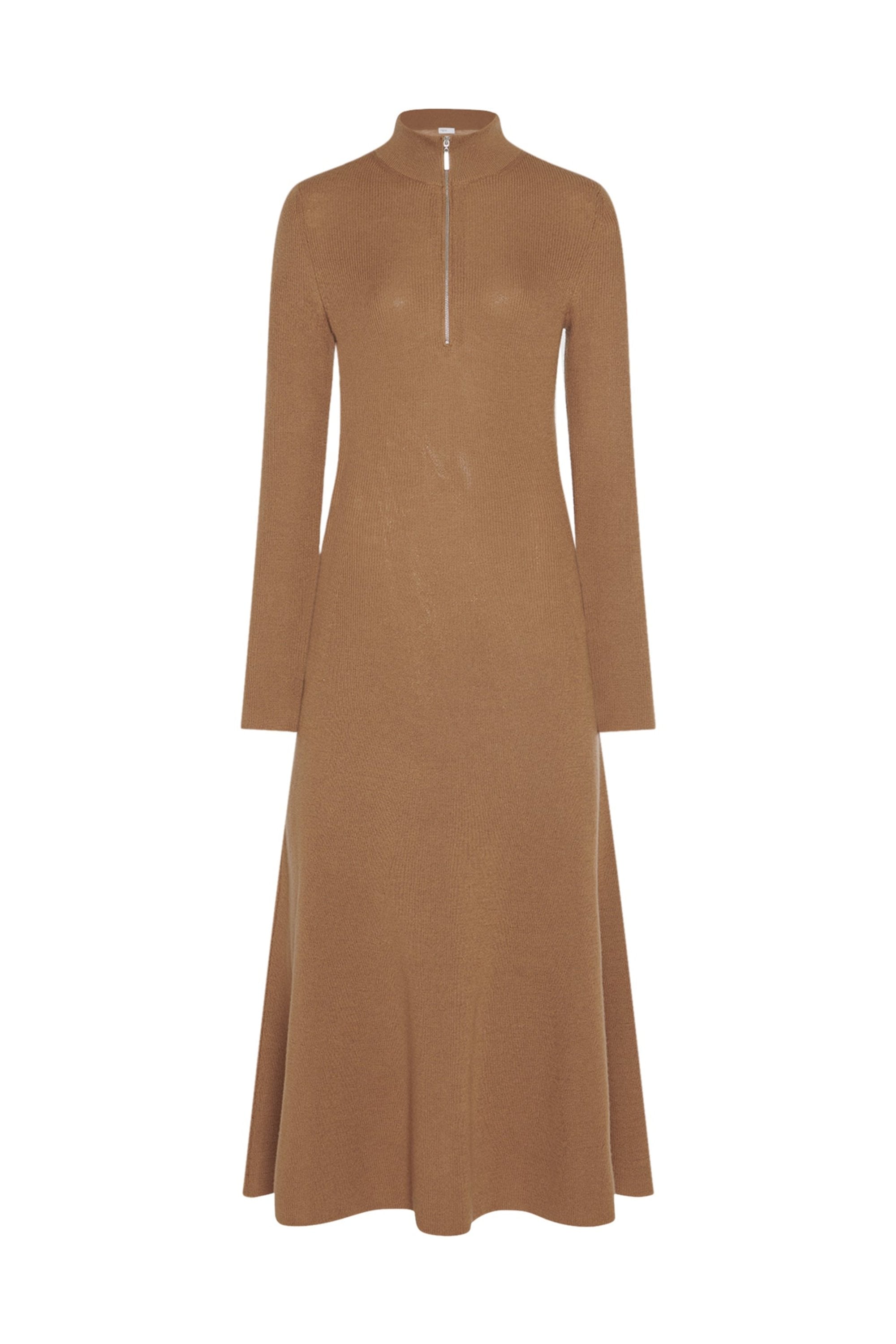 Rosetta Getty Ribbed Wool Turtleneck Maxi Dress - Camel Rosetta Getty Ribbed Wool Turtleneck Maxi Dress - Camel
