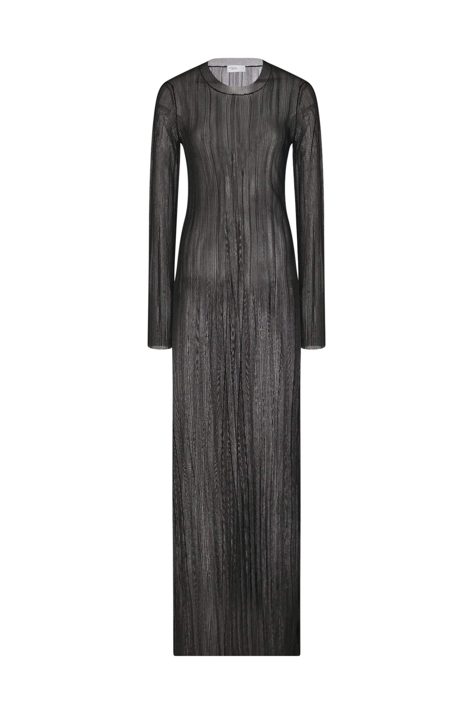 Sheer Plisse Long Sleeve Dress XS / Black Sheer Plisse Long Sleeve Dress XS / Black