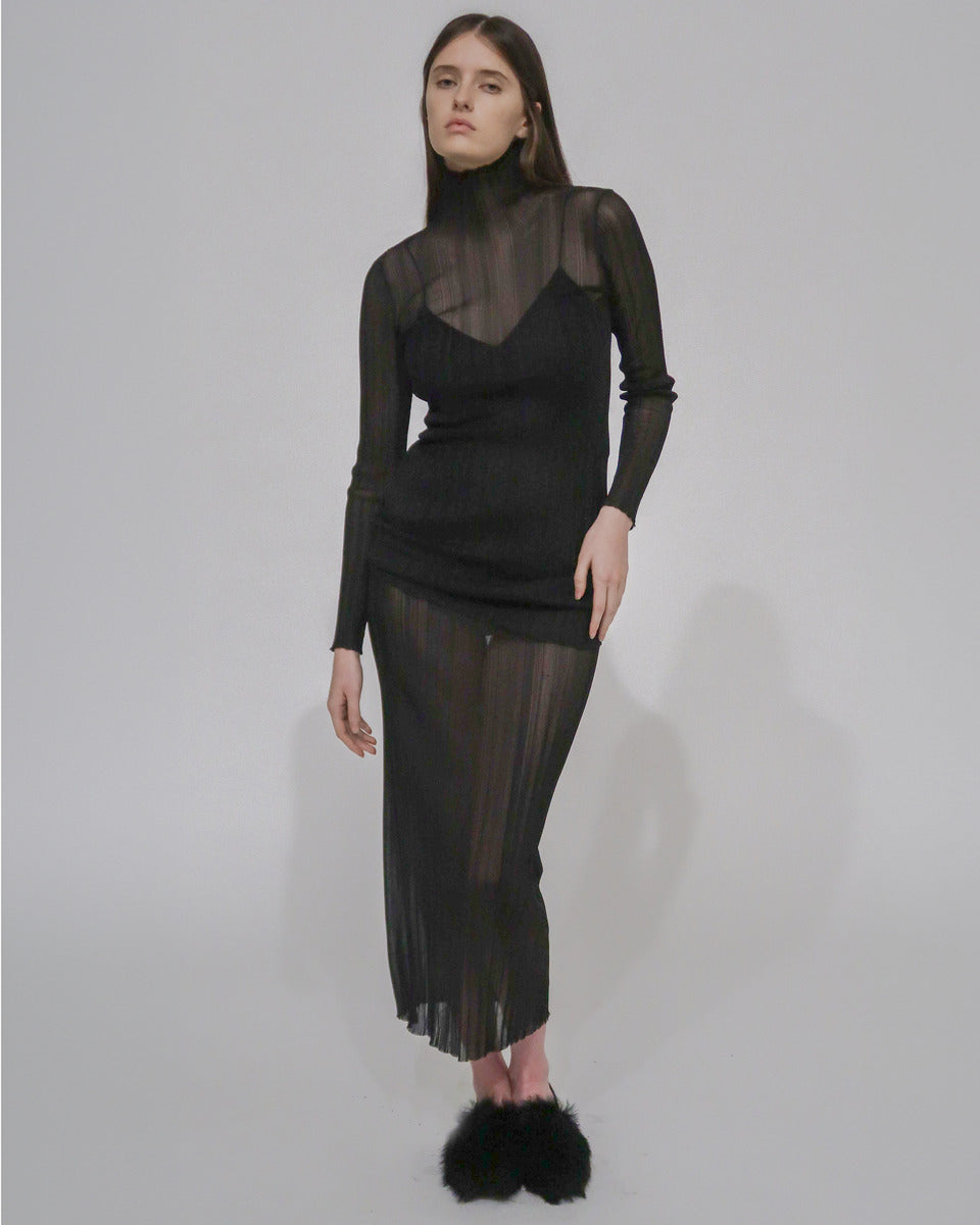 sheer black turtleneck