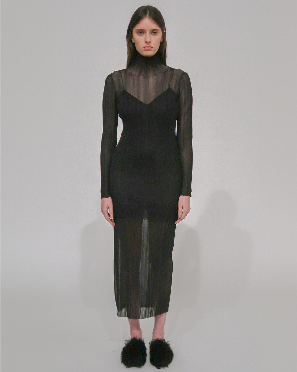 sheer turtleneck under dress Marcella Women's Alicia Sheer Turtleneck Top - Black