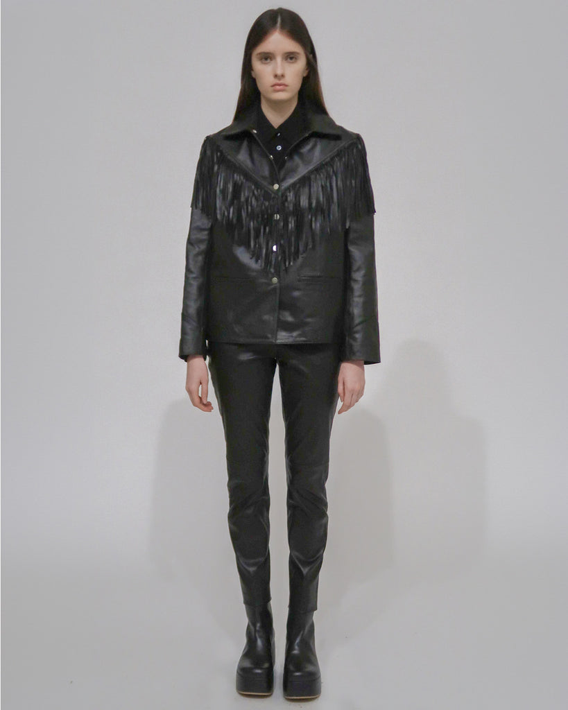 CROPPED SKINNY PANT - PLONGE LEATHER