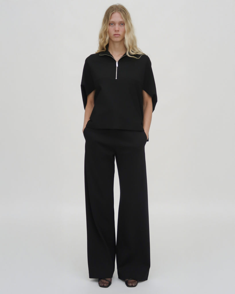 ZIP UP COCOON CAFTAN TOP - SOLID