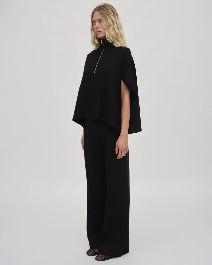 ZIP UP COCOON CAFTAN TOP - SOLID