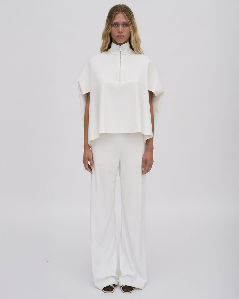 ZIP UP COCOON CAFTAN TOP - SOLID