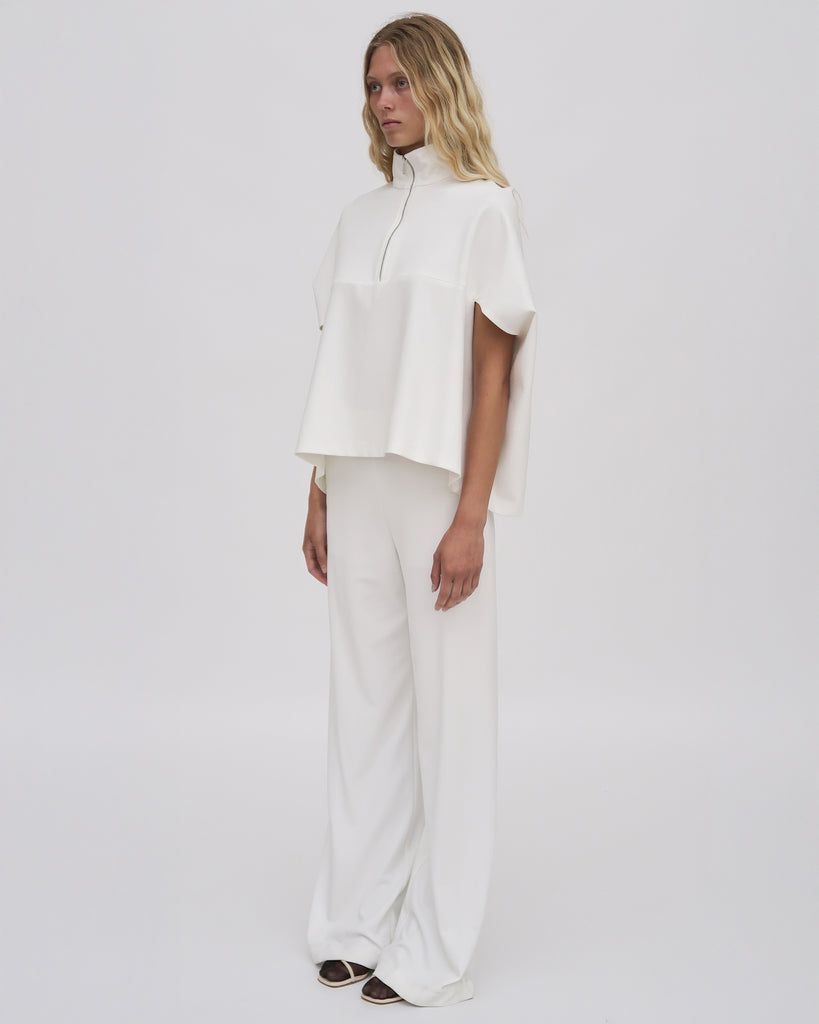 ZIP UP COCOON CAFTAN TOP - SOLID